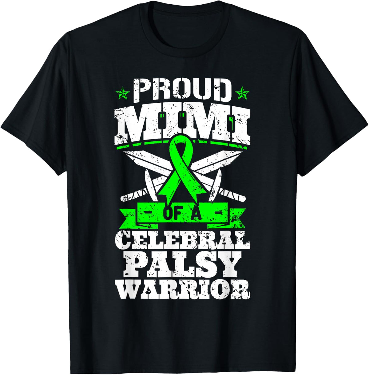 Proud Mimi Of A Cerebral Palsy Warrior CP Awareness Grandma T-Shirt - T-Shirt | Black