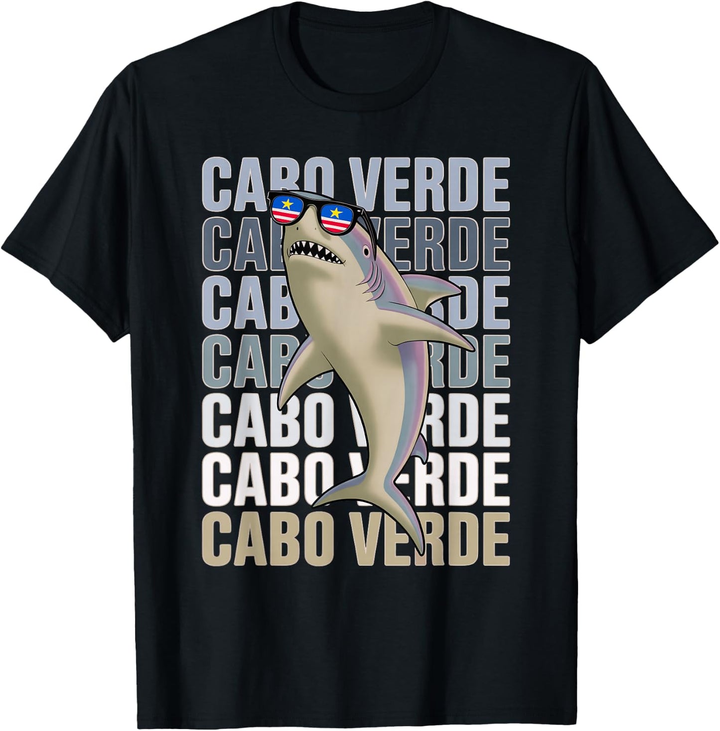 Kids Cabo Verde Shark Mindelo Boys Cape Born Roots Dad Mom T-Shirt - T-Shirt | Black