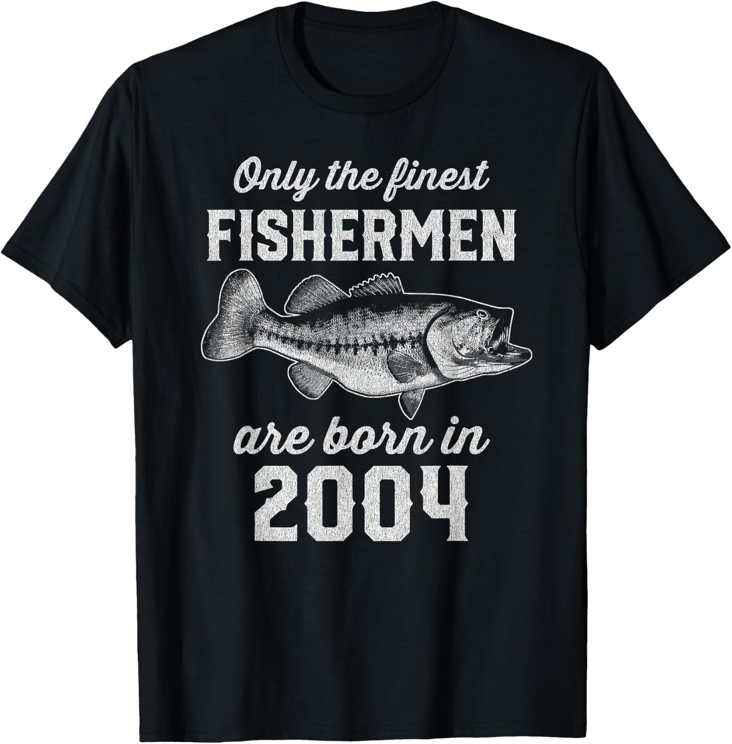 21 Year Old: Fisherman Fishing 2004 21st Birthday T-Shirt - T-Shirt | Black
