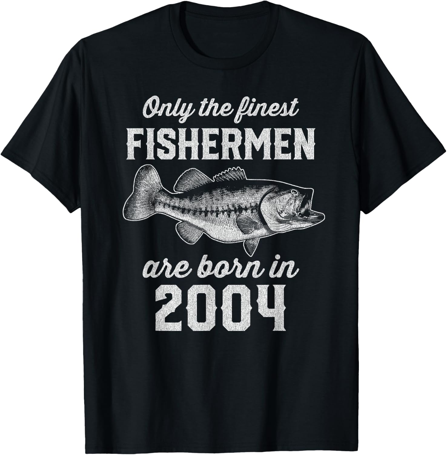 21 Year Old: Fisherman Fishing 2004 21st Birthday T-Shirt - T-Shirt | Black