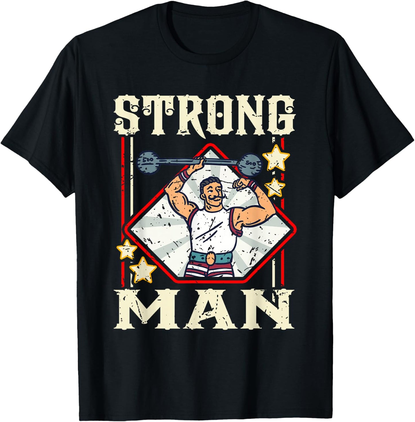 Bearded Strongman Carnival Party Circus Themed Apparel T-Shirt - T-Shirt | Black