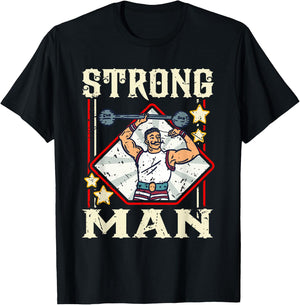 Bearded Strongman Carnival Party Circus Themed Apparel T-Shirt - T-Shirt | Black