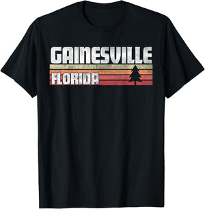 Gainesville Florida FL Gift Retro Style Vintage 70s 80s 90s T-Shirt - T-Shirt | Black