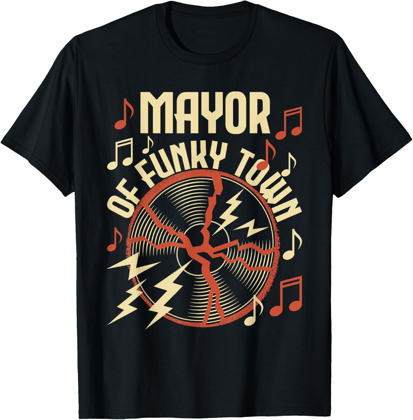 Mayor of Funky Town - 1970s Funky Party 70s Groove T-Shirt - T-Shirt | Black
