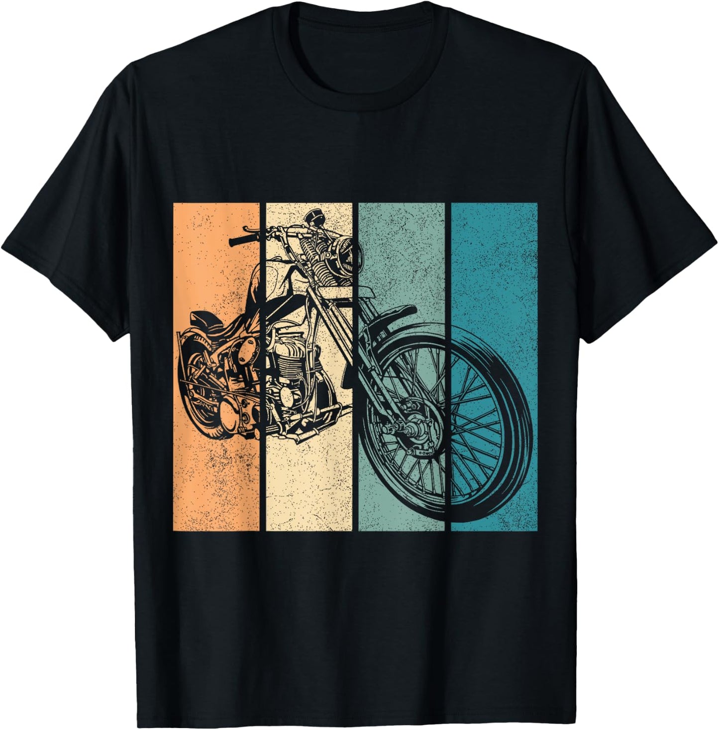 Vintage Retro Motorcycle Chopper Bikers Men Women Boys Girls T-Shirt - T-Shirt | Black