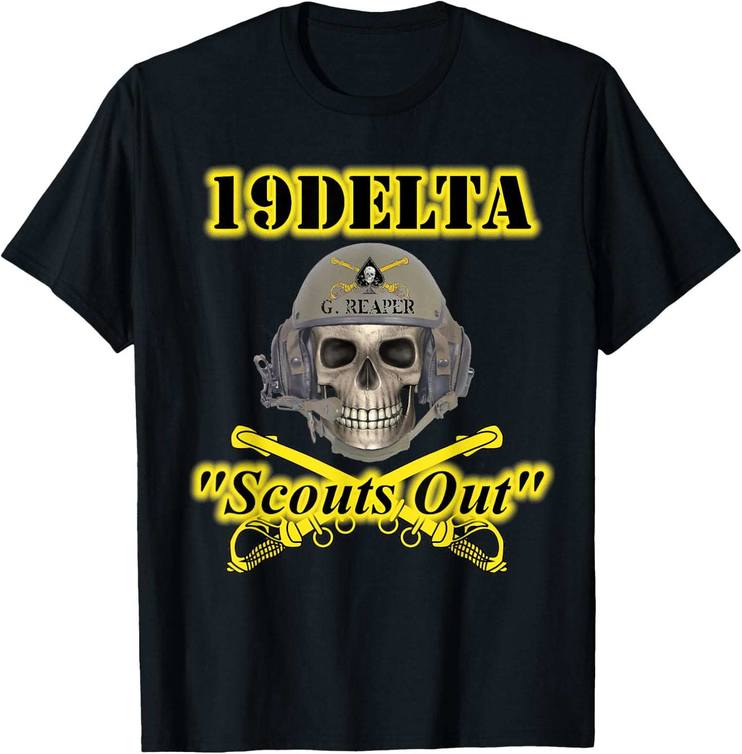 Army Cavalry Scouts MOS - veterans - Skull design on front T-Shirt - T-Shirt | Black
