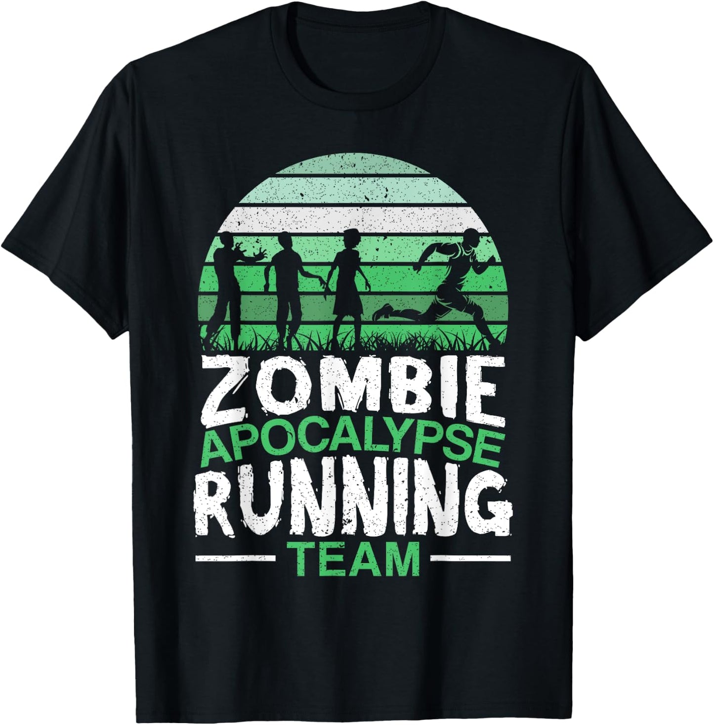 Zombie Apocalypse Running Team Halloween Trick Or Treat T-Shirt - T-Shirt | Black