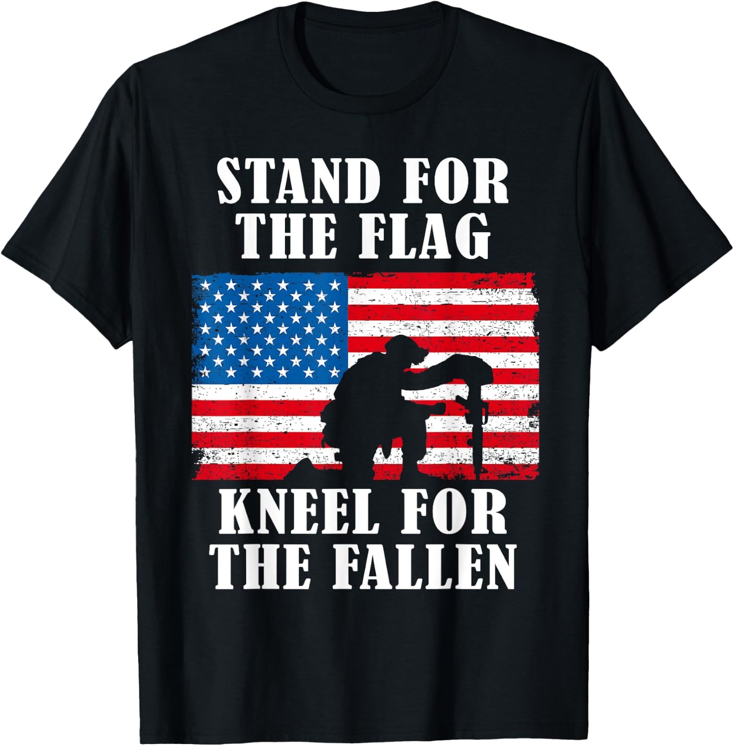Stand for the Flag | Veterans Day Partiotic Military T-Shirt - T-Shirt | Black