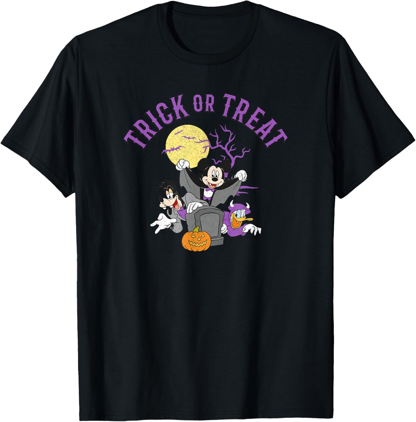 Disney Mickey and Friends Halloween Trick or Treat Group T-Shirt - T-Shirt | Black