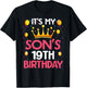 It's My Son's 19th Birthday Happy Birthday 19 Years Old T-Shirt - T-Shirt | Black