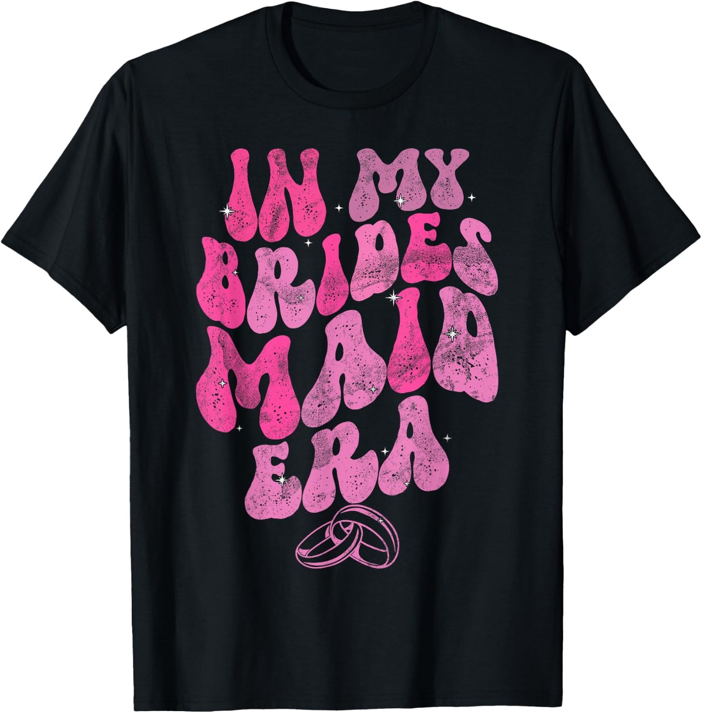 In My bridesmaid Era Groovy Wedding Maid Of Honor T-Shirt - T-Shirt | Black