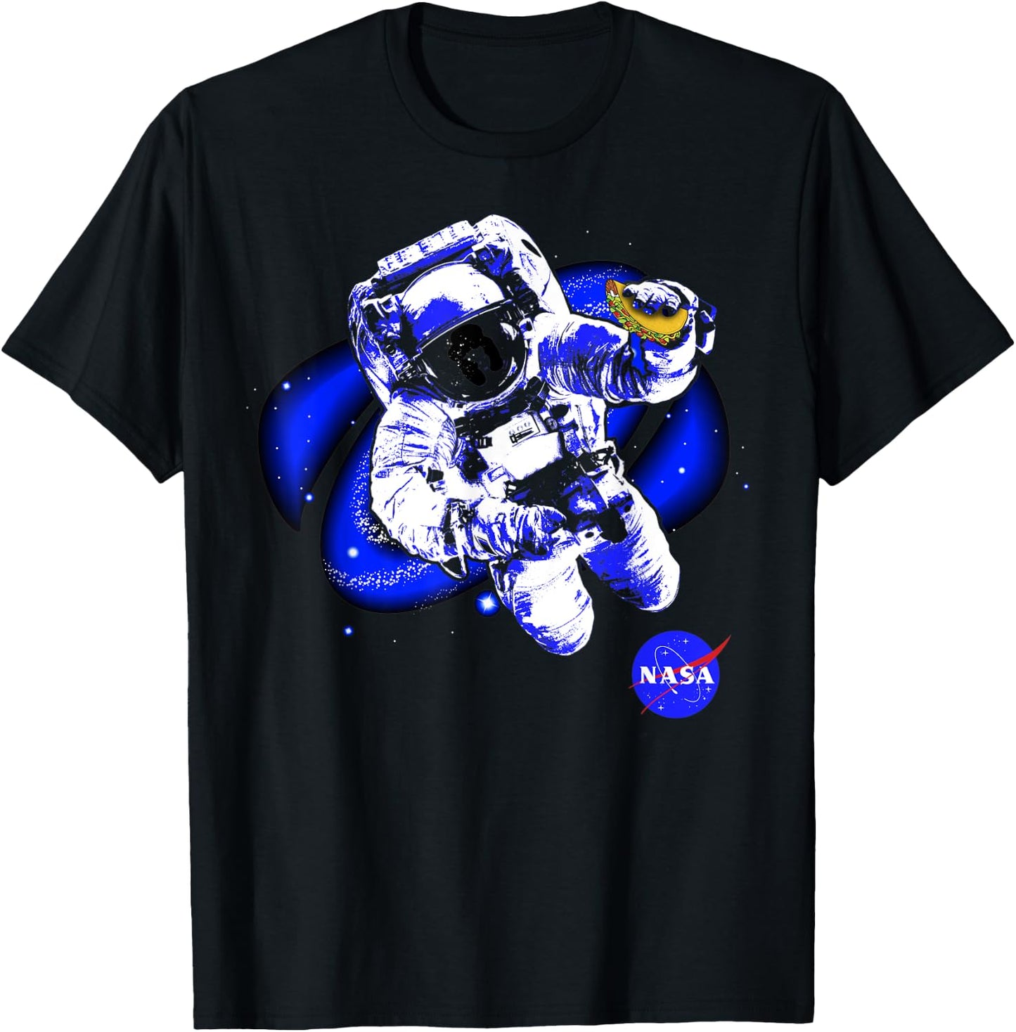 NASA Astronaut In Space With A Taco T-Shirt - T-Shirt | Black