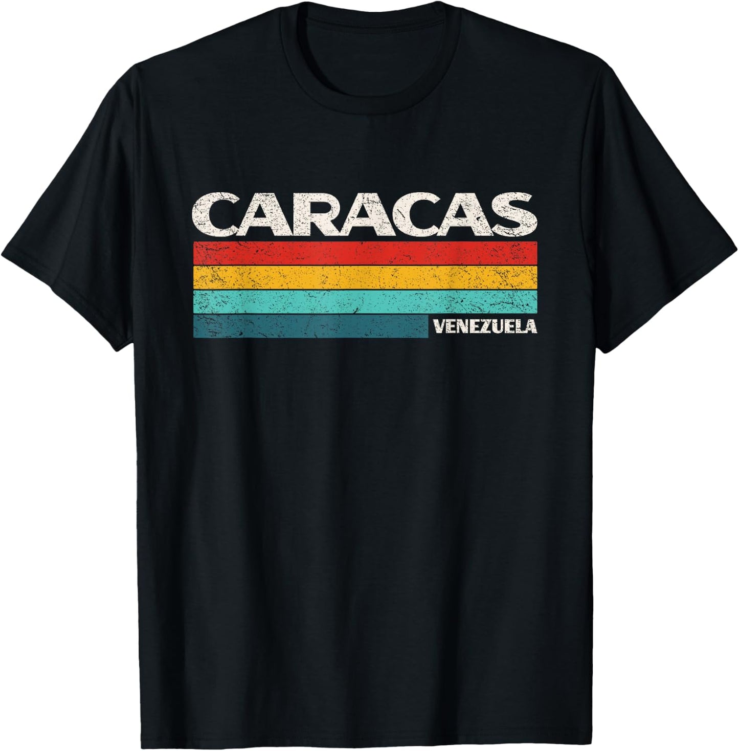 Caracas Venezuela Retro Love 70s Vintage Graphic T-Shirt - T-Shirt | Black