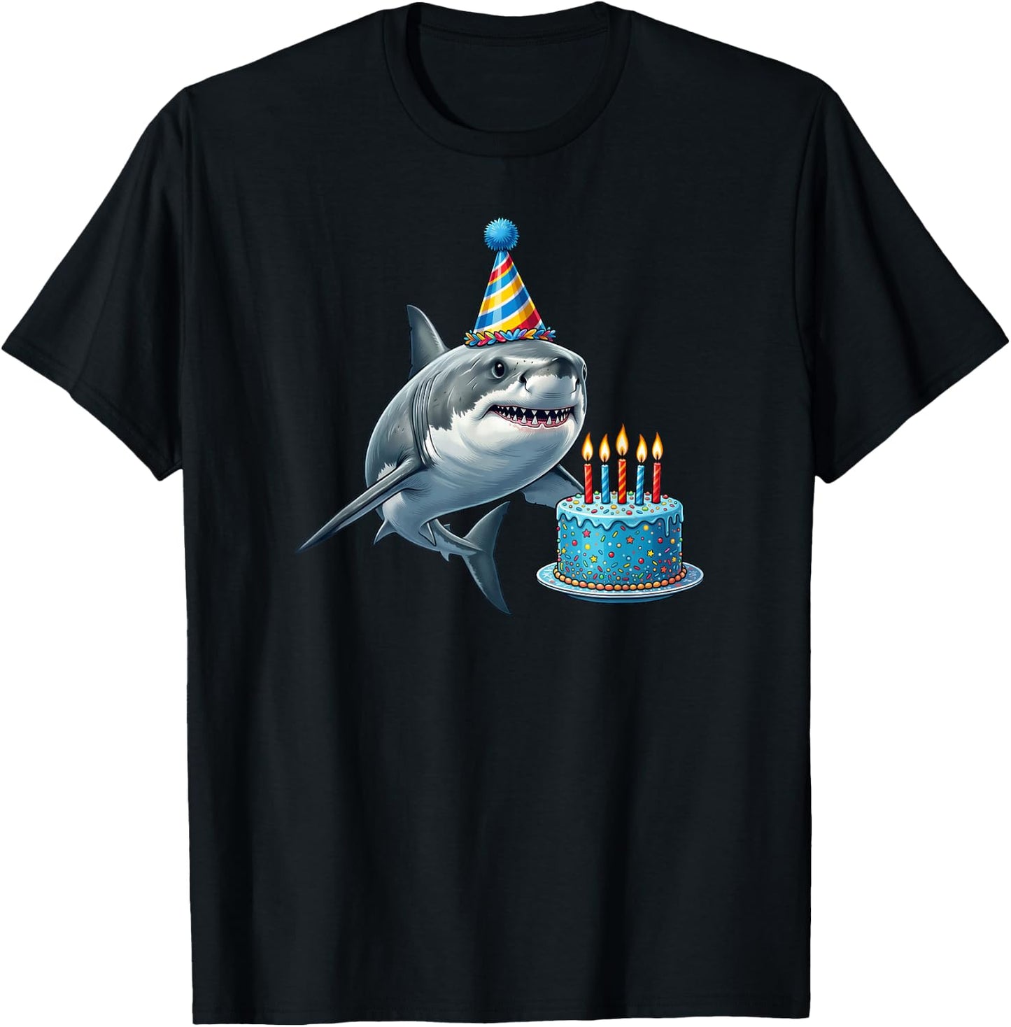 Shark Birthday T-Shirt - T-Shirt | Black