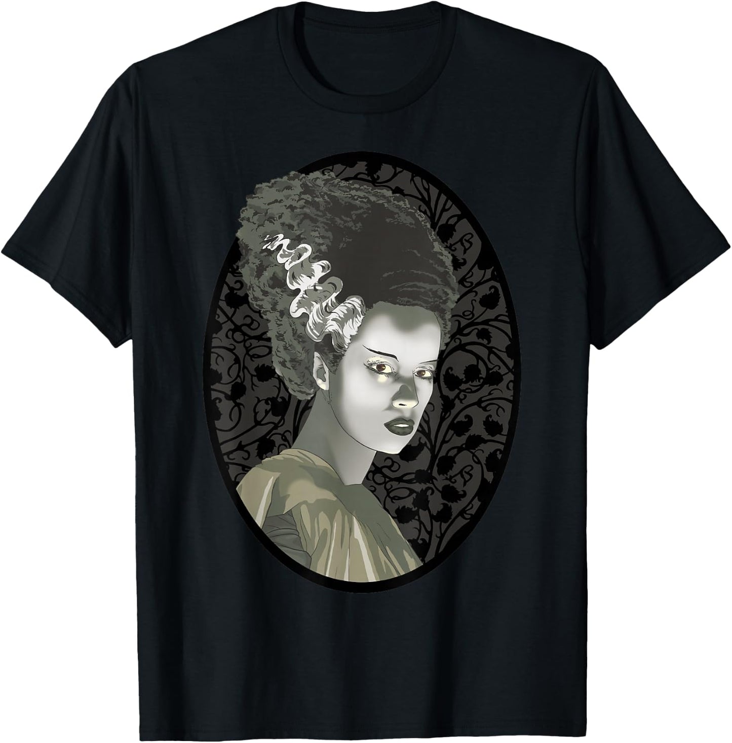 Universal Monsters Bride Of Frankenstein Illustrated T-Shirt - T-Shirt | Black