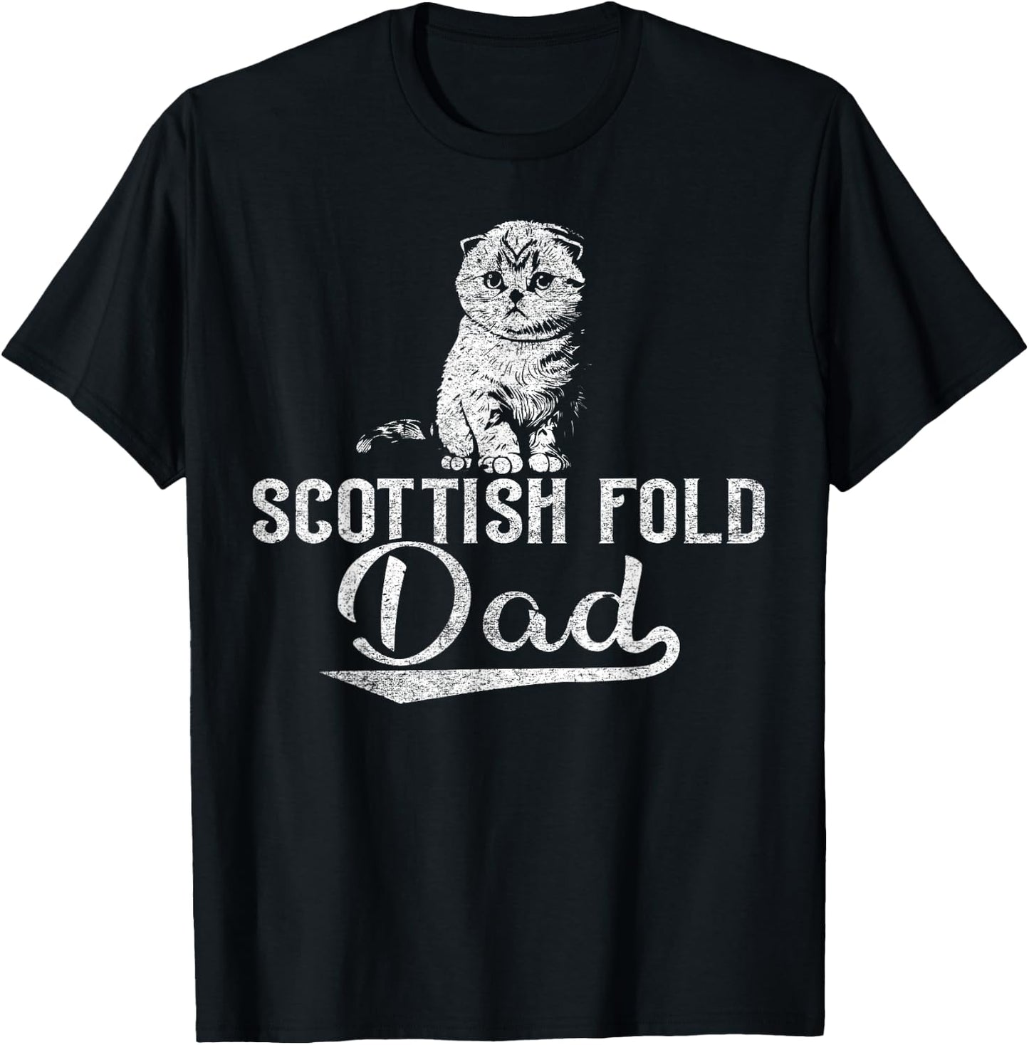 Cat Owner Dad - Scottish Fold Dad Men Women Girls Kids T-Shirt - T-Shirt | Black