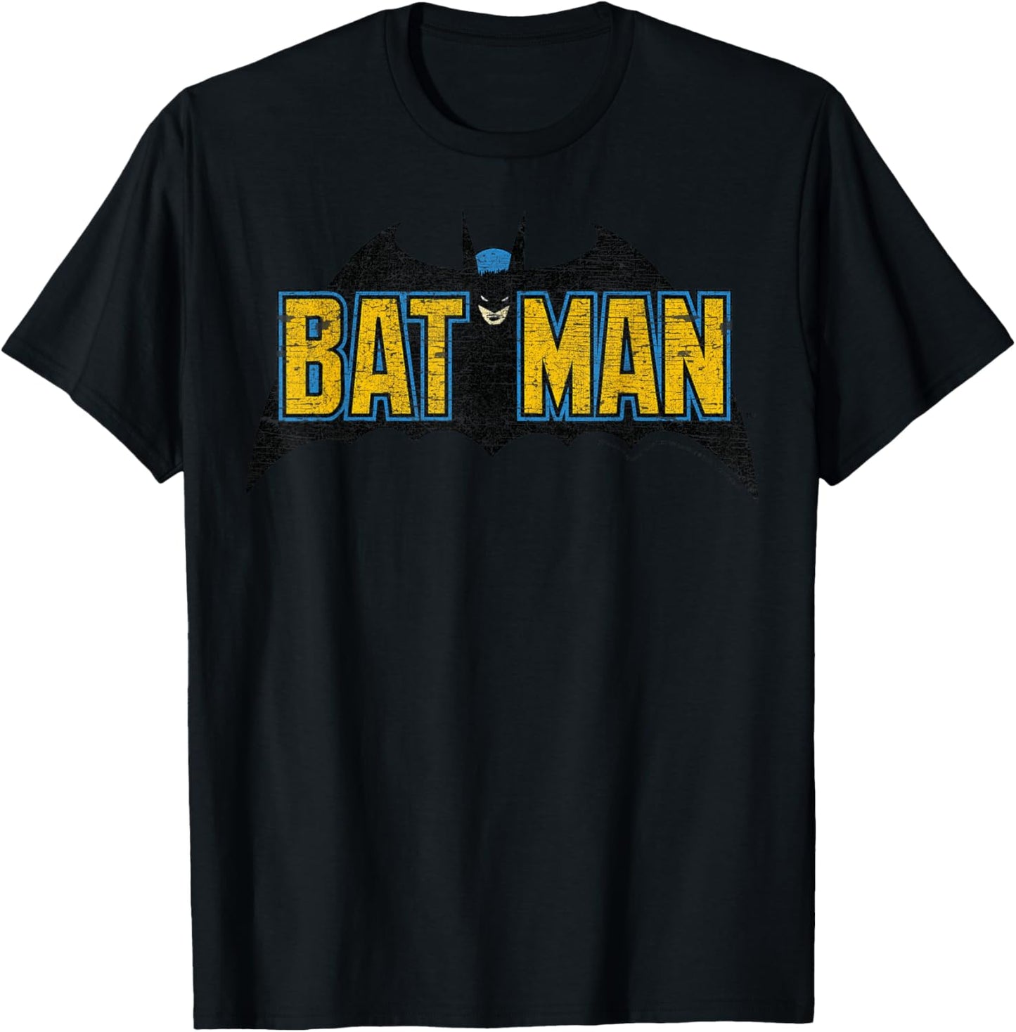 DC Comics Batman Distressed Vintage Text Logo T-Shirt - T-Shirt | Black