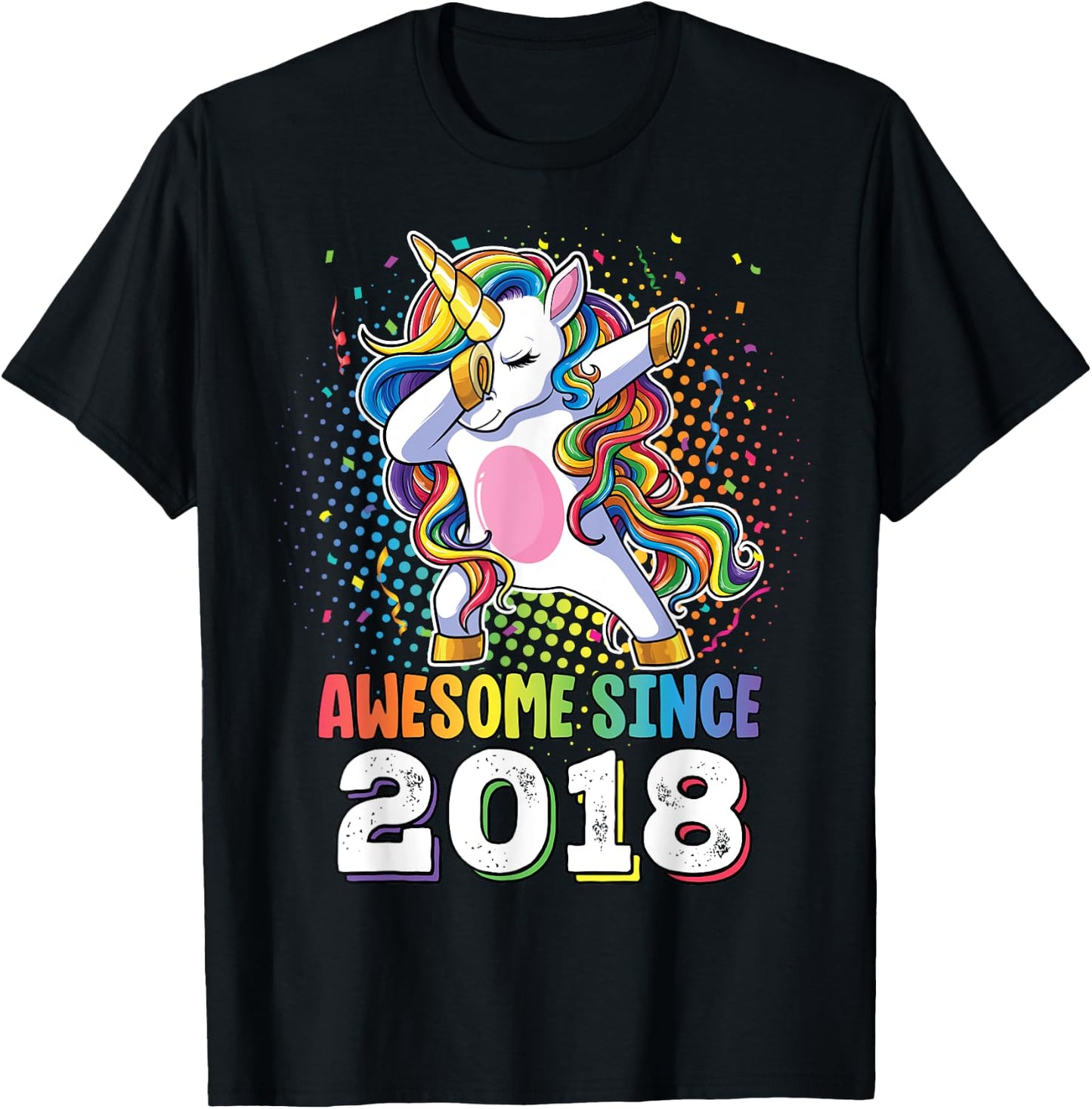 Awesome Since 2018 Shirt Girls 5 Years Old Birthday T-Shirt - T-Shirt | Black