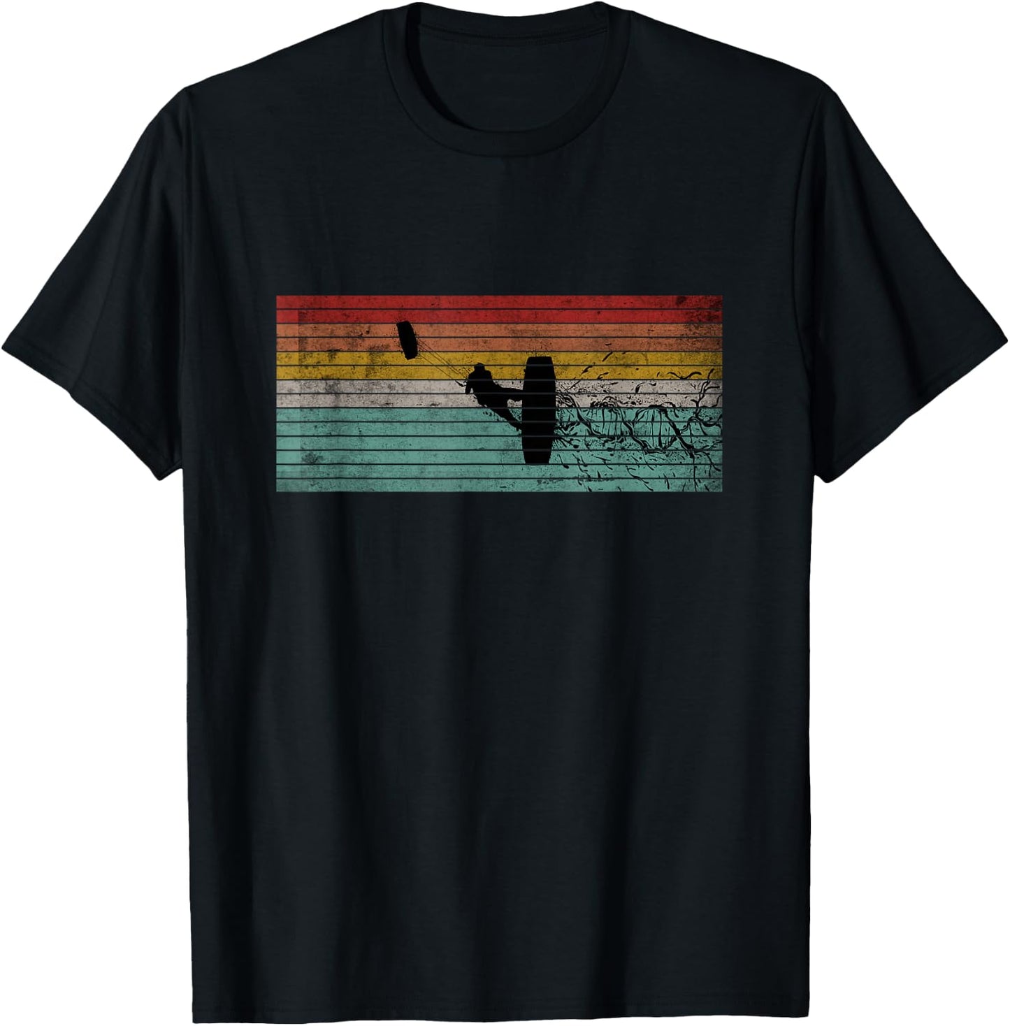 Vintage Kitesurf DNA Kitesurfing Kiteboarding Retro Kitesurfing T-Shirt - T-Shirt | Black