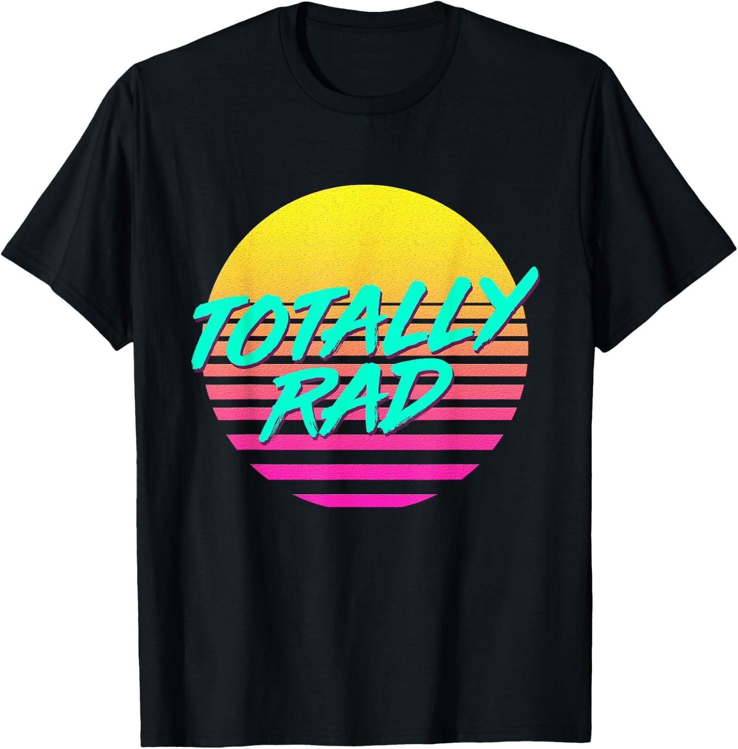 Totally Rad 1980s 80s Outfit Costume Eighties Retro Party T-Shirt - T-Shirt | Black