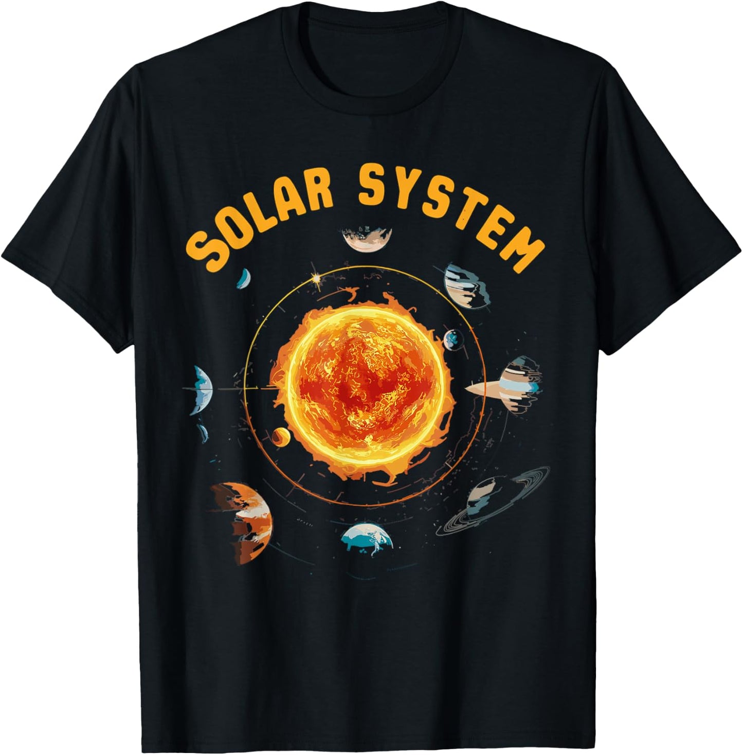 Solar System Planets Space Science T-Shirt - T-Shirt | Black