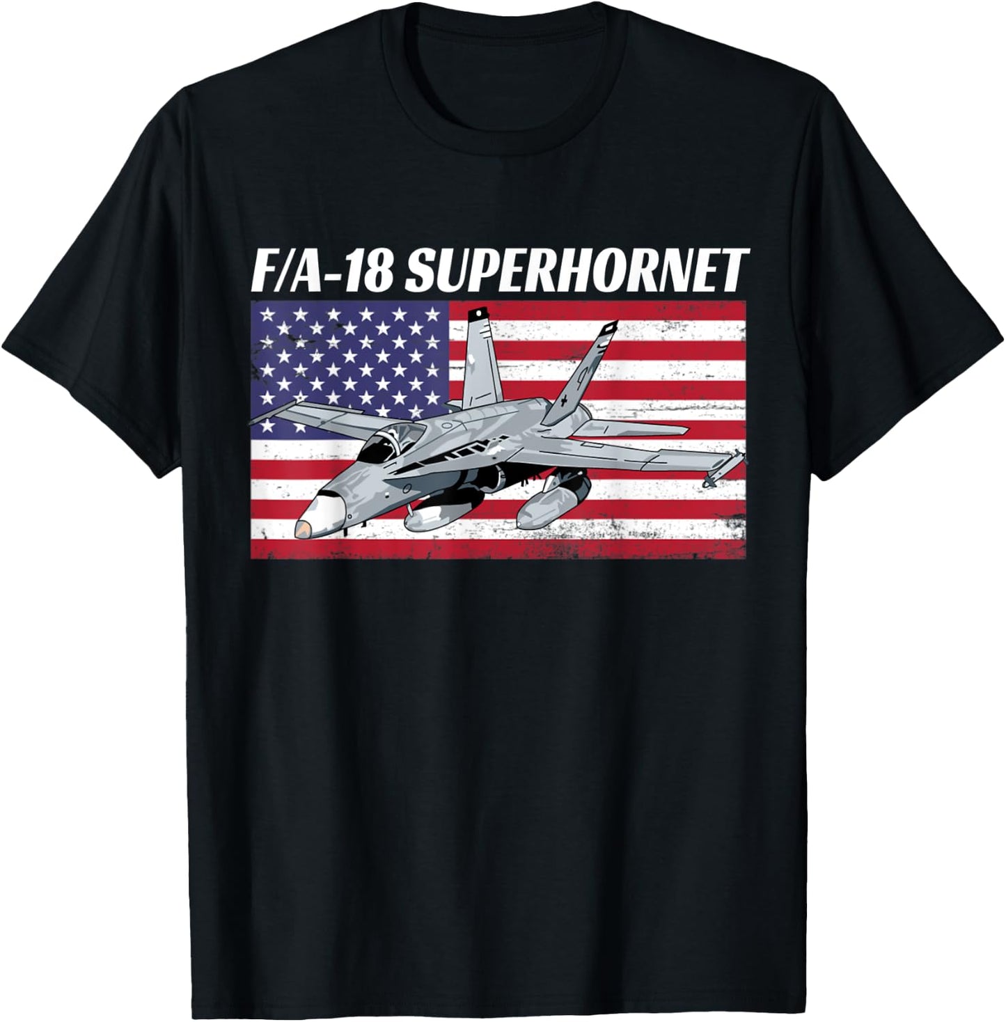 Patriotic American Naval F/A-18 Superhornet In Action. Kids Men T-Shirt - T-Shirt | Black