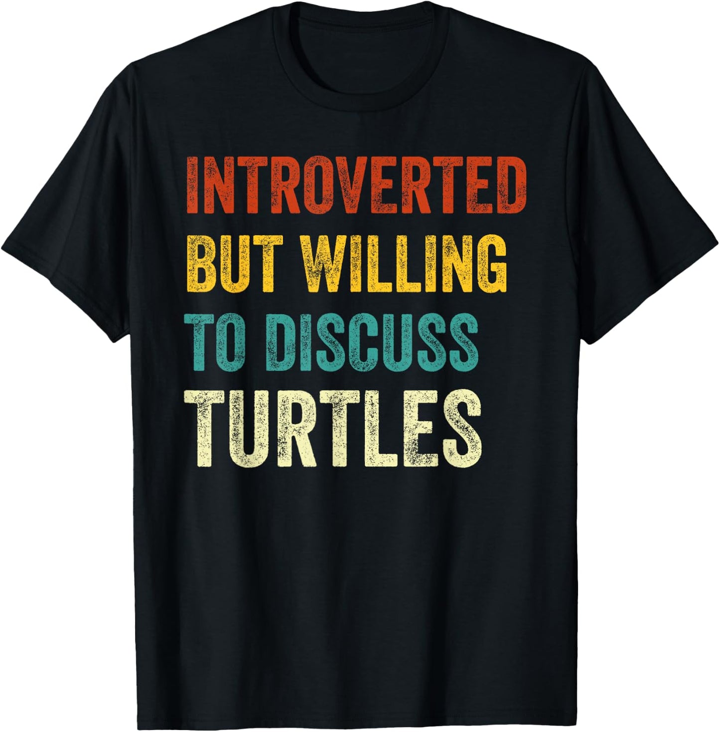 Introverted But Willing To Discuss Turtles Lover Retro T-Shirt - T-Shirt | Black