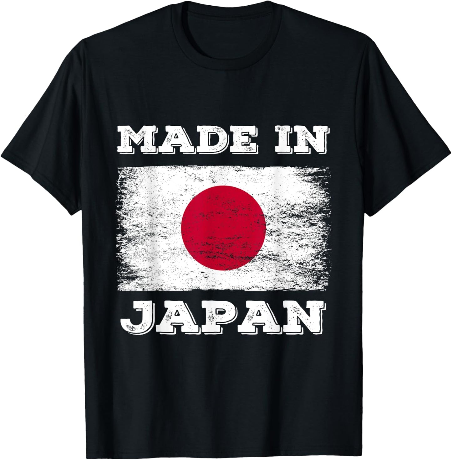 Made In Japan With Japan Flag Novelty Graphic Cool Designs T-Shirt - T-Shirt | Black