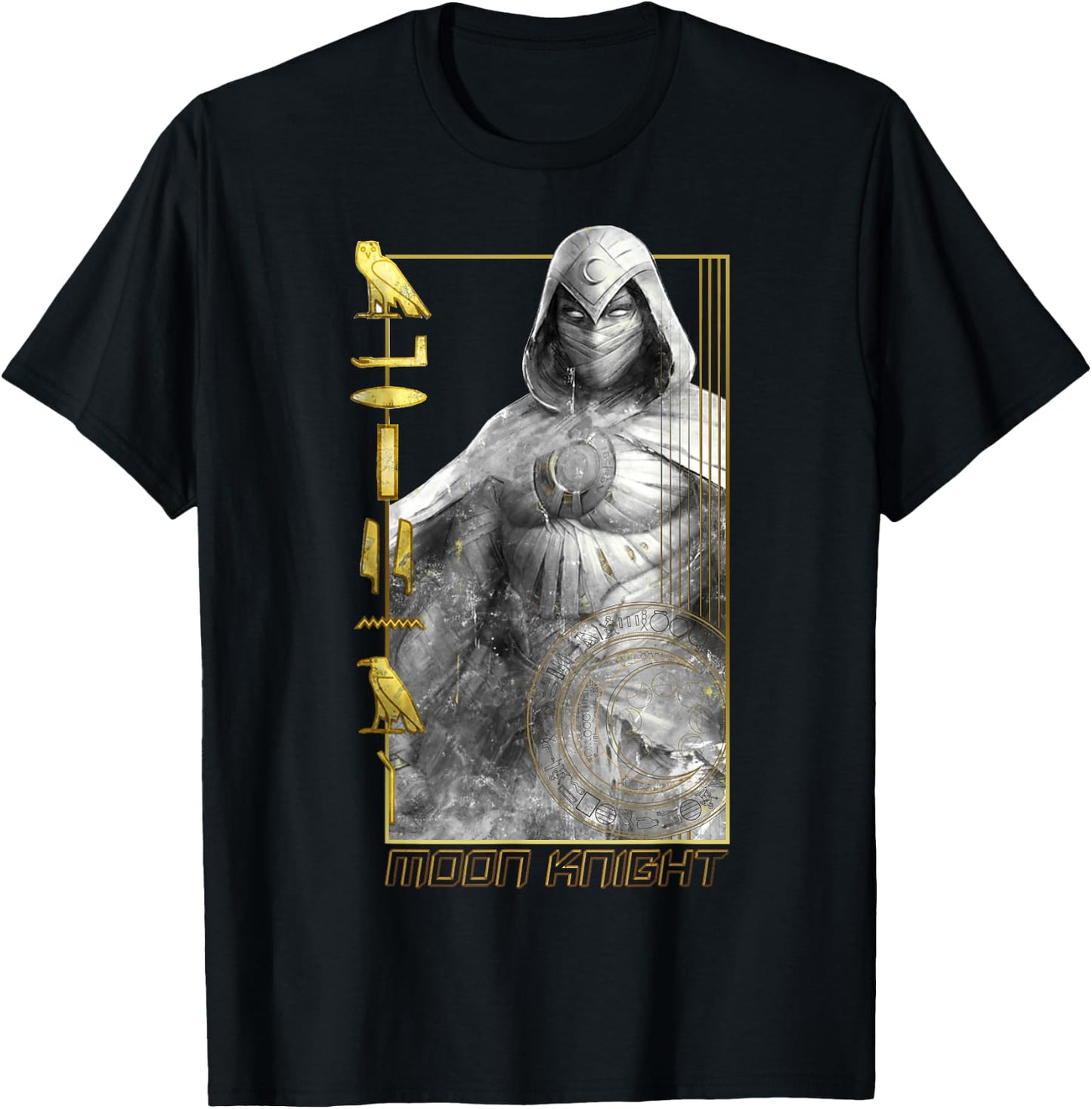 Marvel Moon Knight Bright Glyphs Poster T-Shirt - T-Shirt | Black