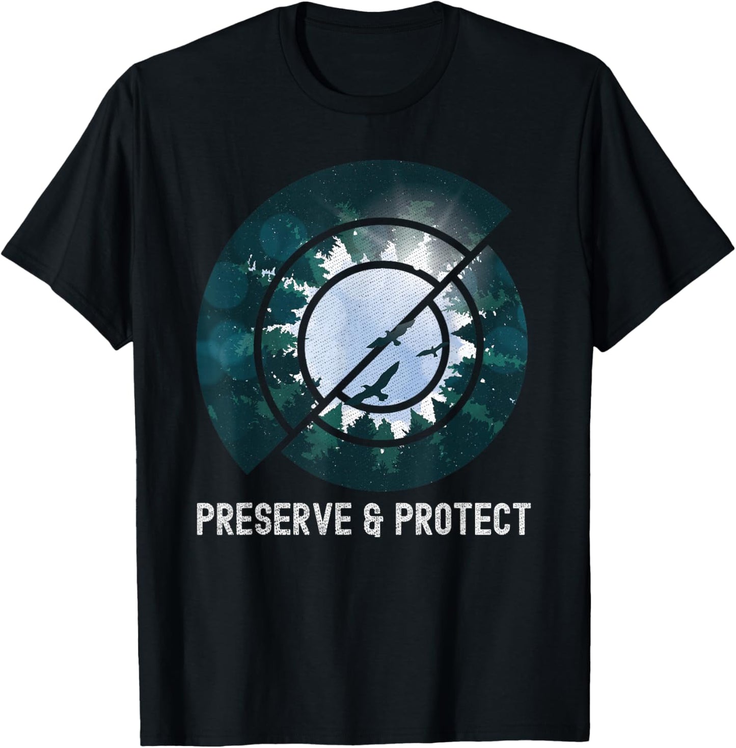 Preserve & Protect Wildlife Forest Vintage T-Shirt - T-Shirt | Black