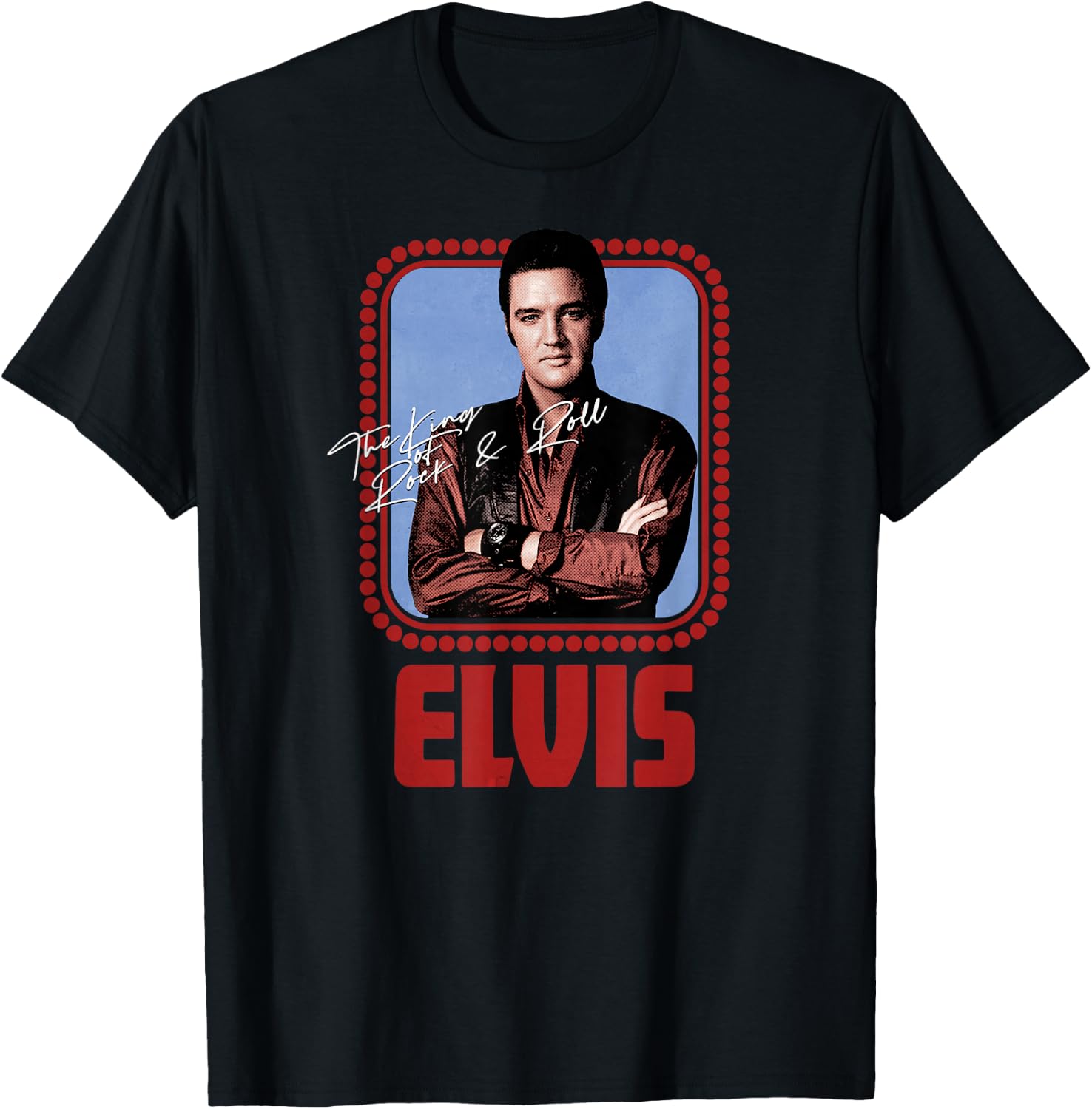Elvis Presley Official Rock N Roll Script T-Shirt - T-Shirt | Black