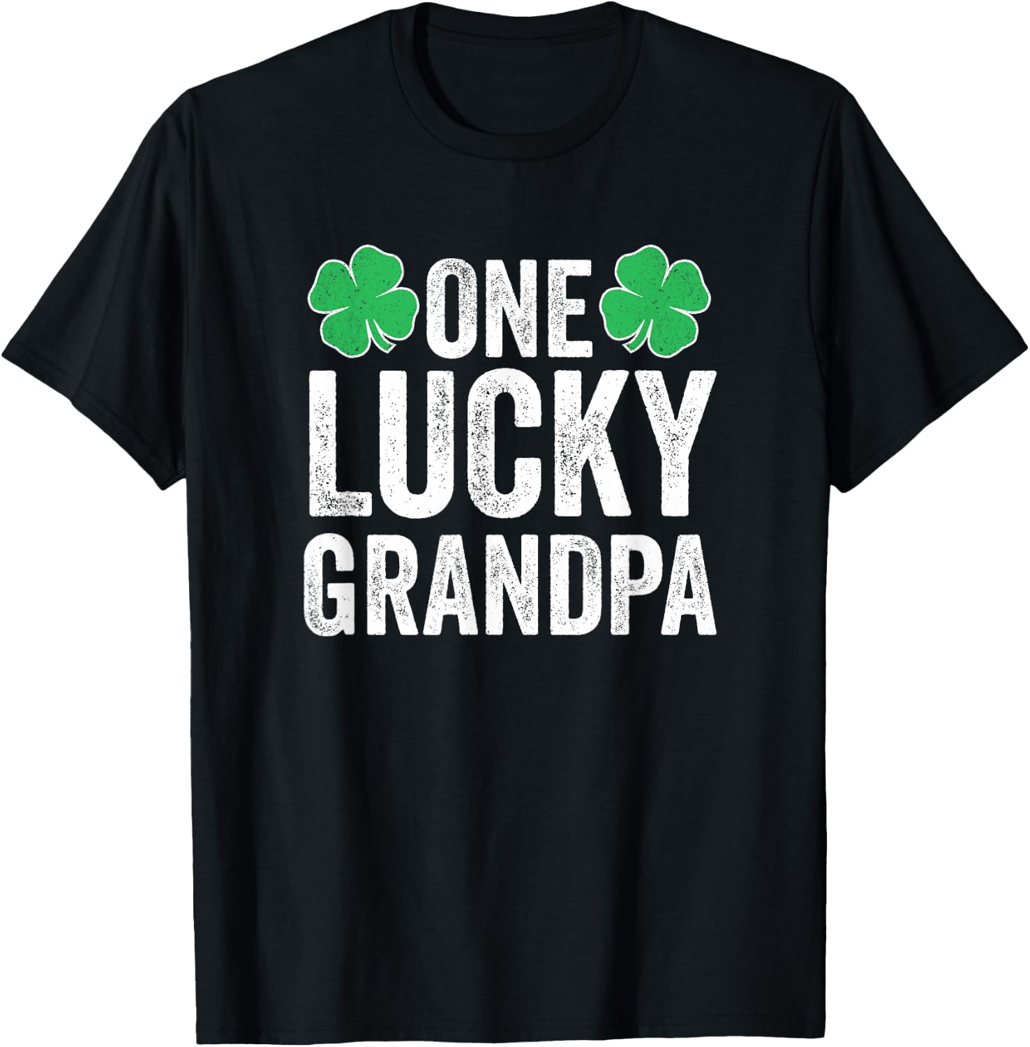 One Lucky Grandpa Shirt Men St Patricks Day Grandpa T-Shirt - T-Shirt | Black