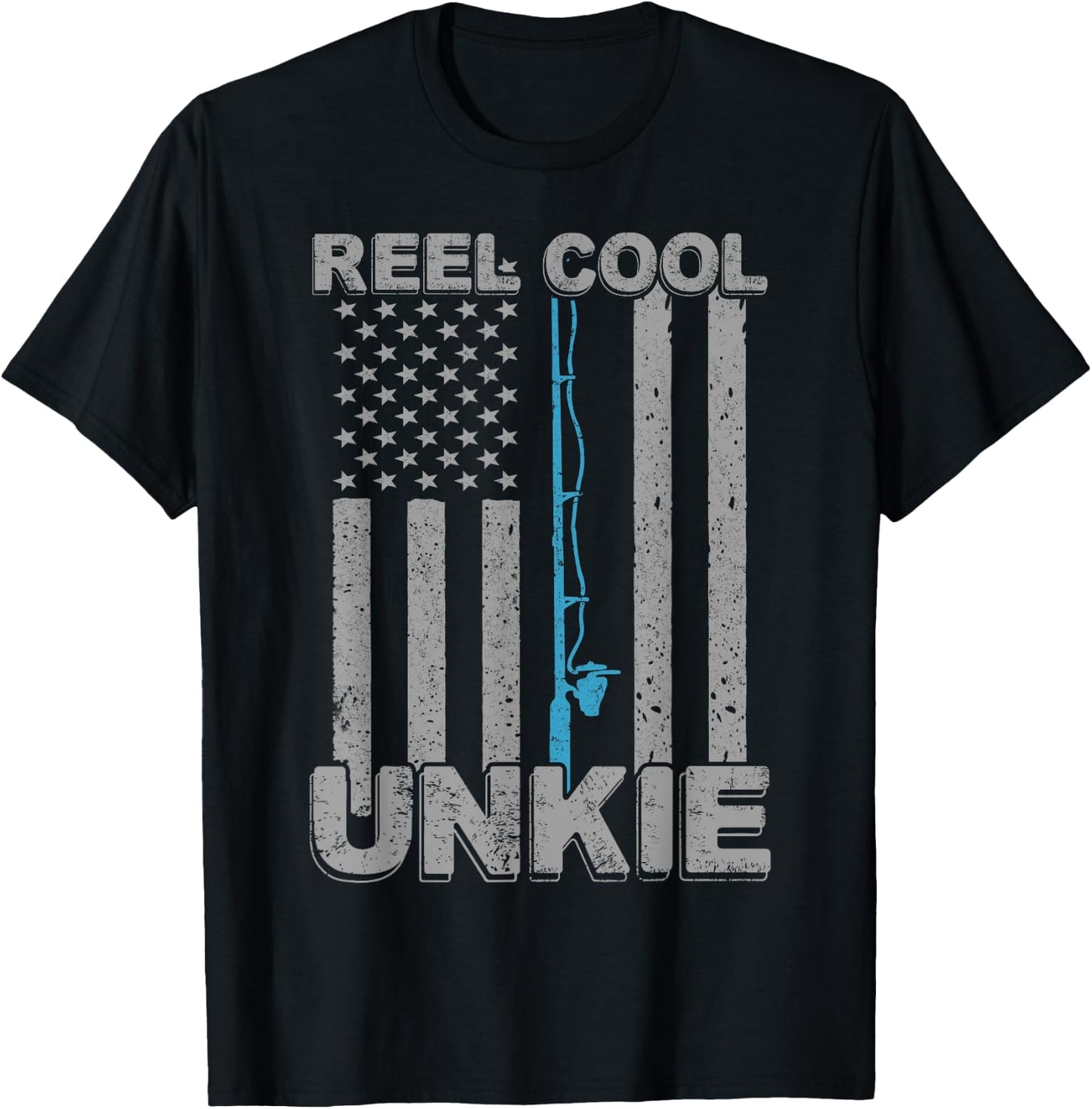 Reel Cool Unkie Uncle Fishing Fathers Day T-Shirt - T-Shirt | Black