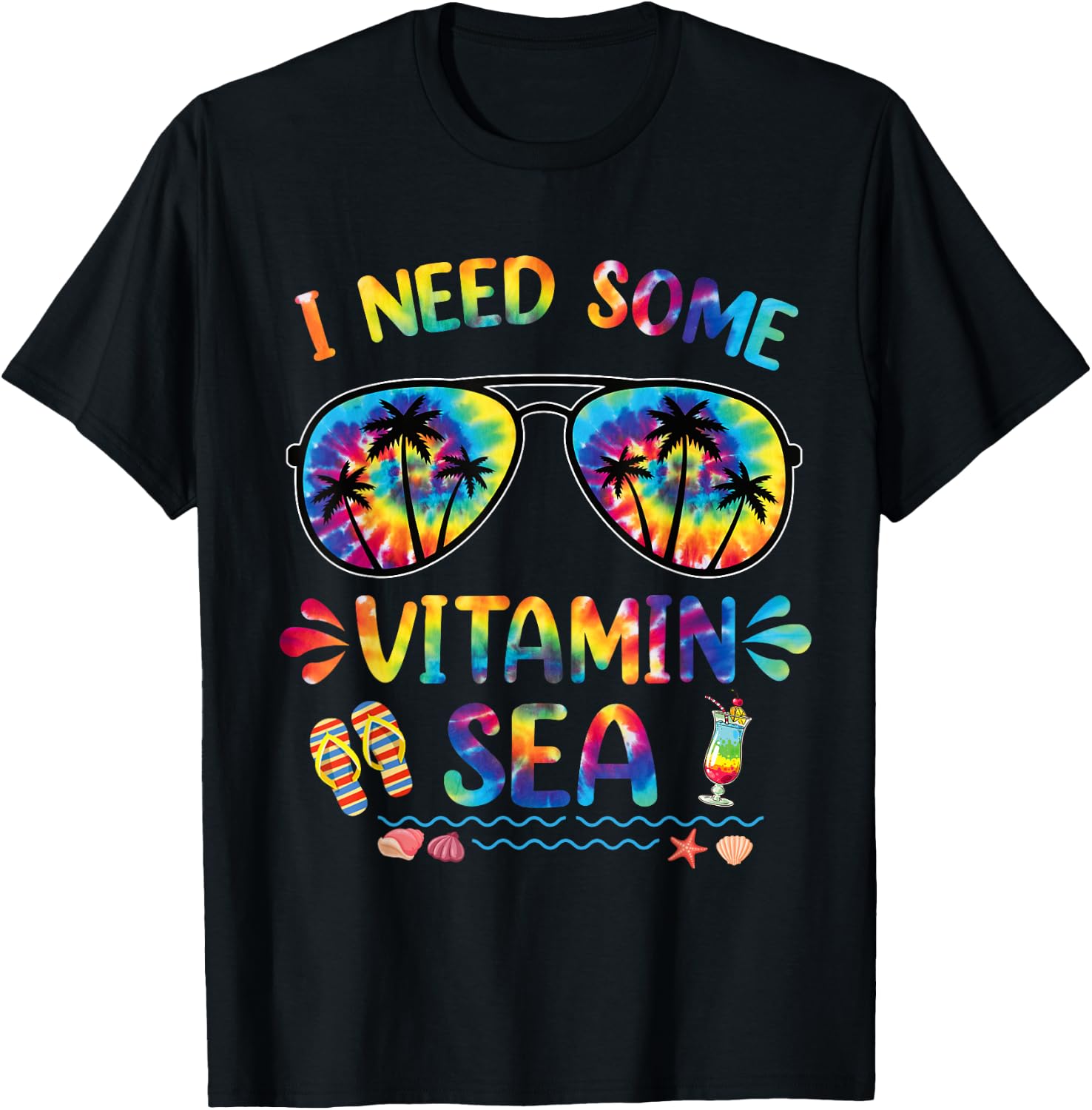 I Need Some Vitamin Sea Cool Summer Saying Beach-min Women T-Shirt - T-Shirt | Black