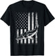 Retro vintage American Sturgeon flag distressed fisherman T-Shirt - T-Shirt | Black