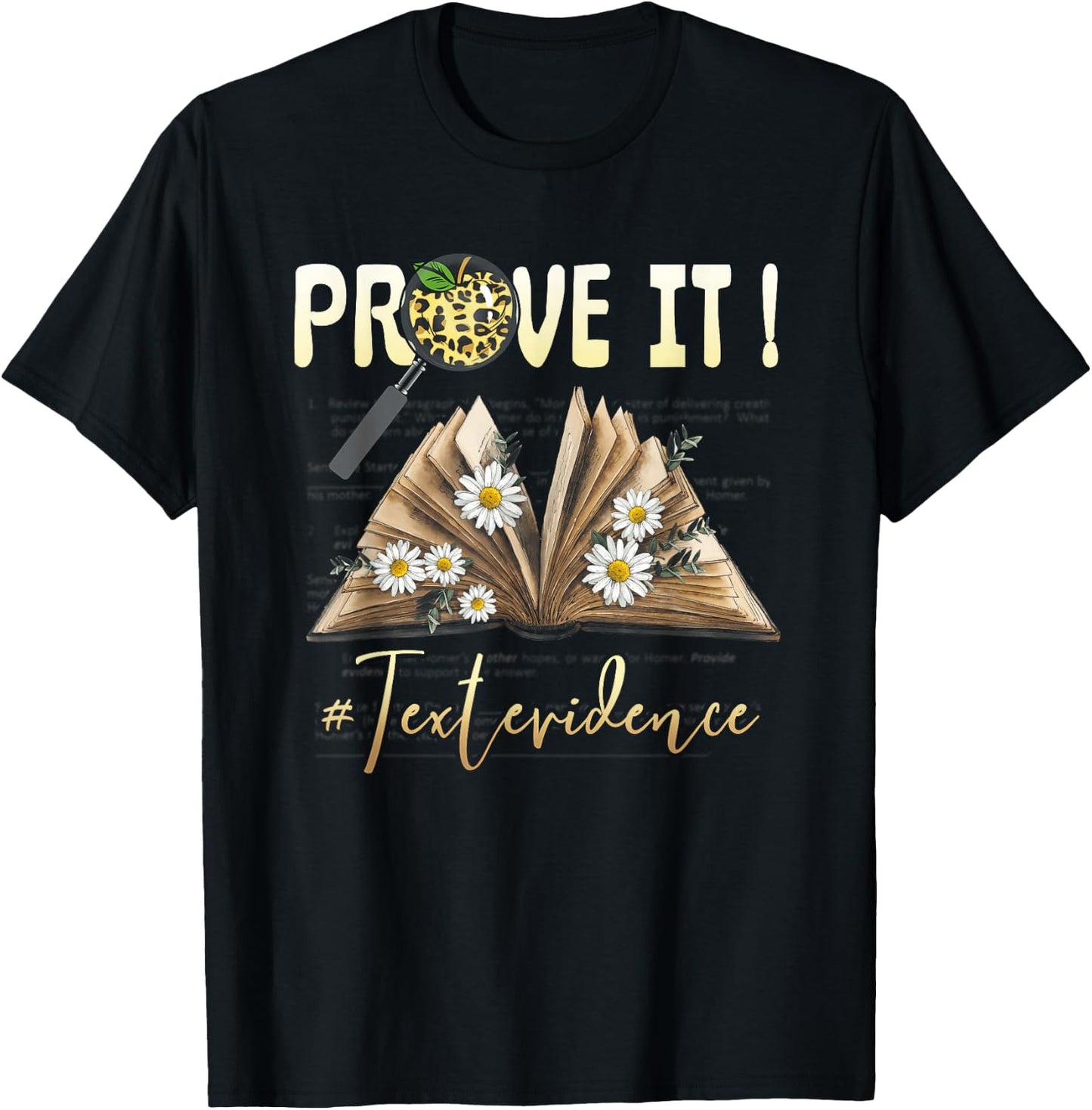 ENGLISH TEACHER Prove It Text Evidence #textevidence Men Women T-Shirt - T-Shirt | Black