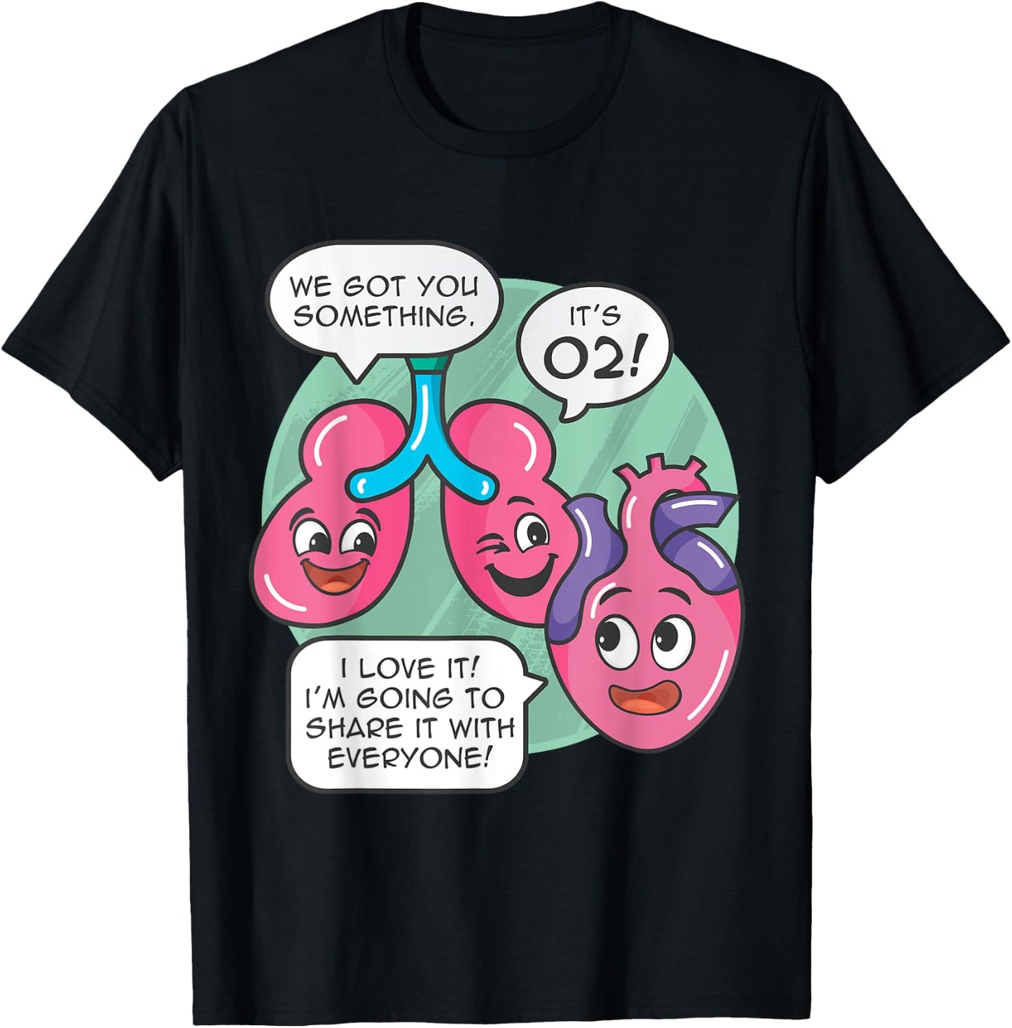 Understanding Human Anatomy Oxygen For The Heart Lungs Doctor T-Shirt - T-Shirt | Black