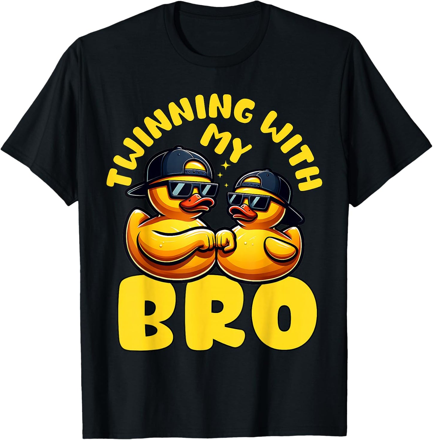 Toddler Twinning With My Bro Rubber Duckie Boys Ducky Bestie T-Shirt - T-Shirt | Black