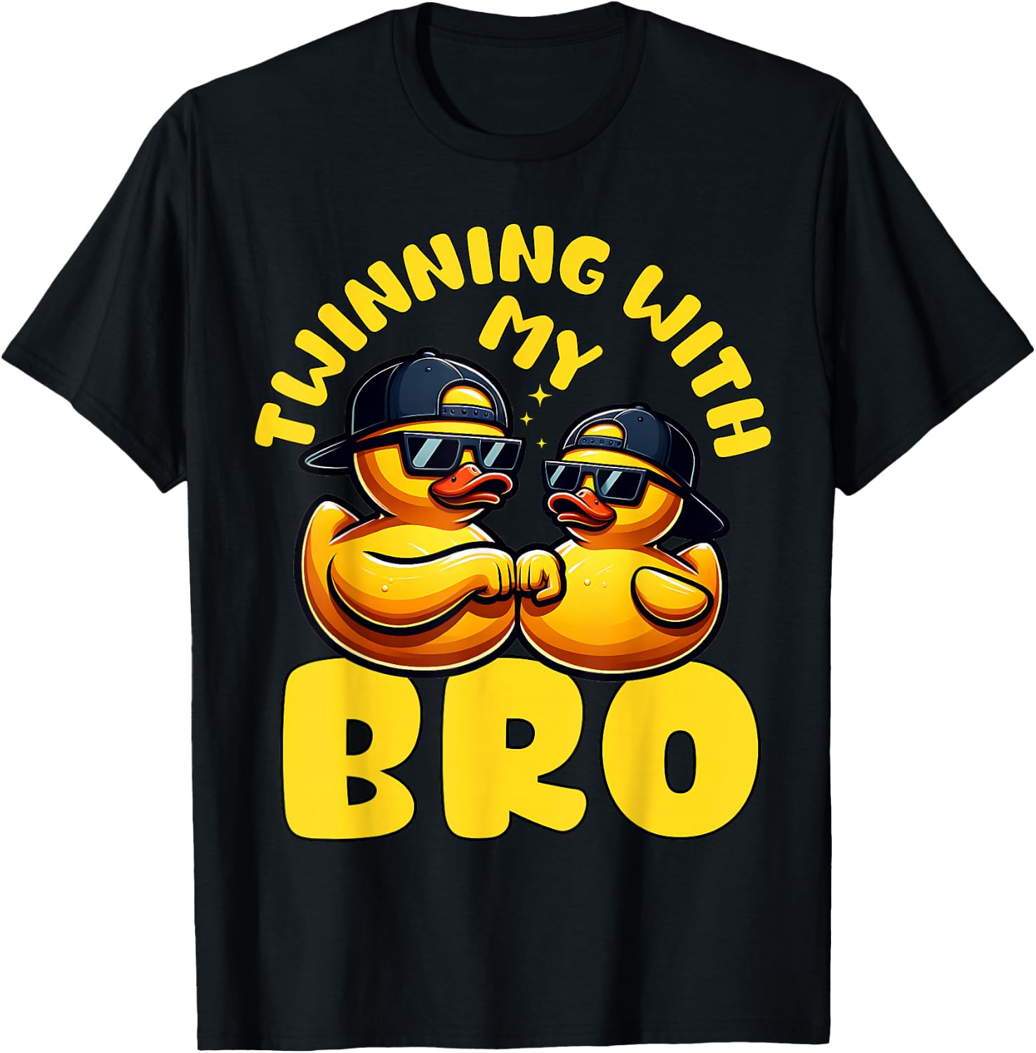 Toddler Twinning With My Bro Rubber Duckie Boys Ducky Bestie T-Shirt - T-Shirt | Black