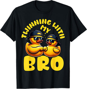 Toddler Twinning With My Bro Rubber Duckie Boys Ducky Bestie T-Shirt - T-Shirt | Black