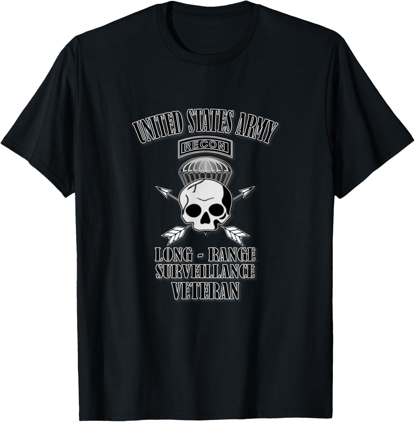 US Army Long-Range Surveillance Veteran (Front Design) T-Shirt - T-Shirt | Black