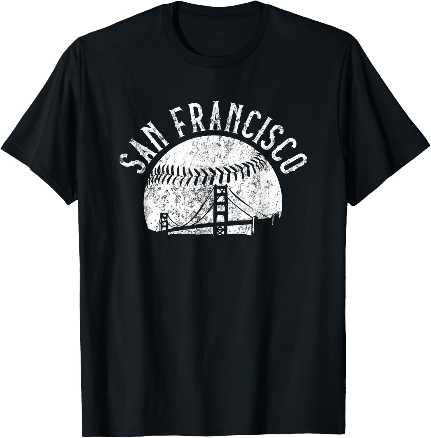 Vintage San Francisco California Skyline Apparel T-Shirt - T-Shirt | Black