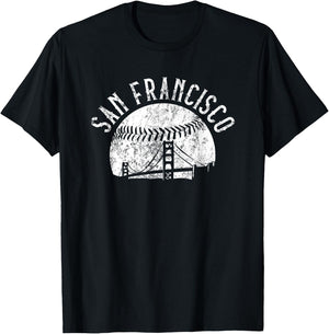 Vintage San Francisco California Skyline Apparel T-Shirt - T-Shirt | Black