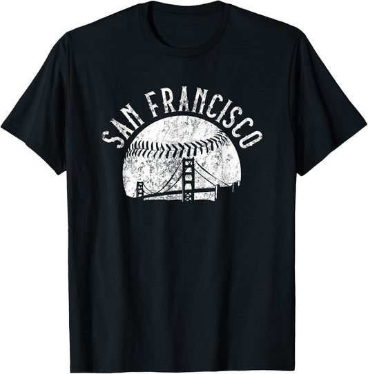 Vintage San Francisco California Skyline Apparel T-Shirt - T-Shirt | Black