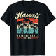 Hawaii Waikiki Beach Oahu Vintage Sunset Oahu Hawaii Retro T-Shirt - T-Shirt | Black