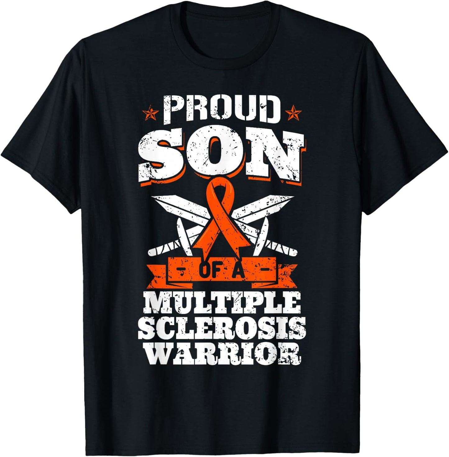 Proud Son Of A Multiple Sclerosis Warrior MS Awareness T-Shirt - T-Shirt | Black