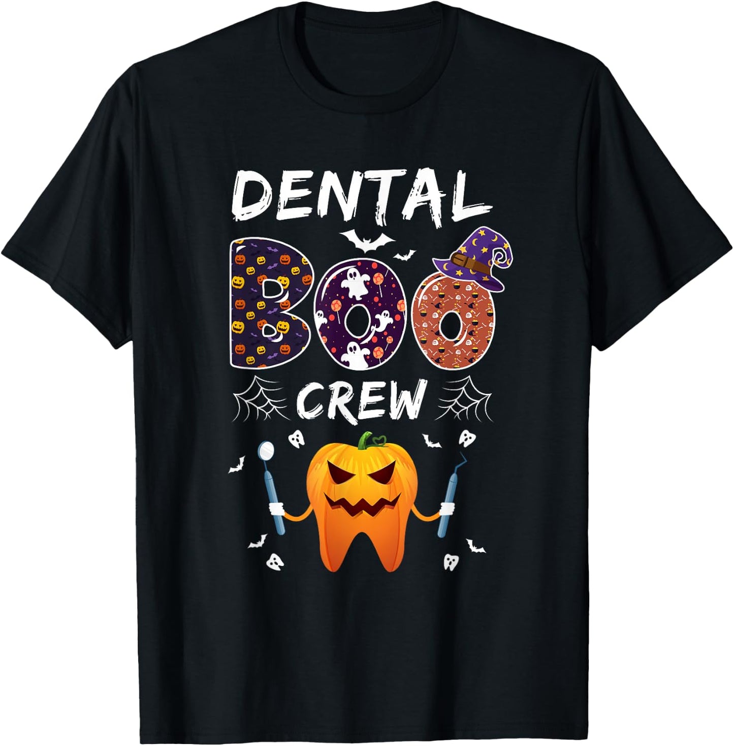 Dental Dentist Halloween Boos Crew Funny Costume Assistant T-Shirt - T-Shirt | Black