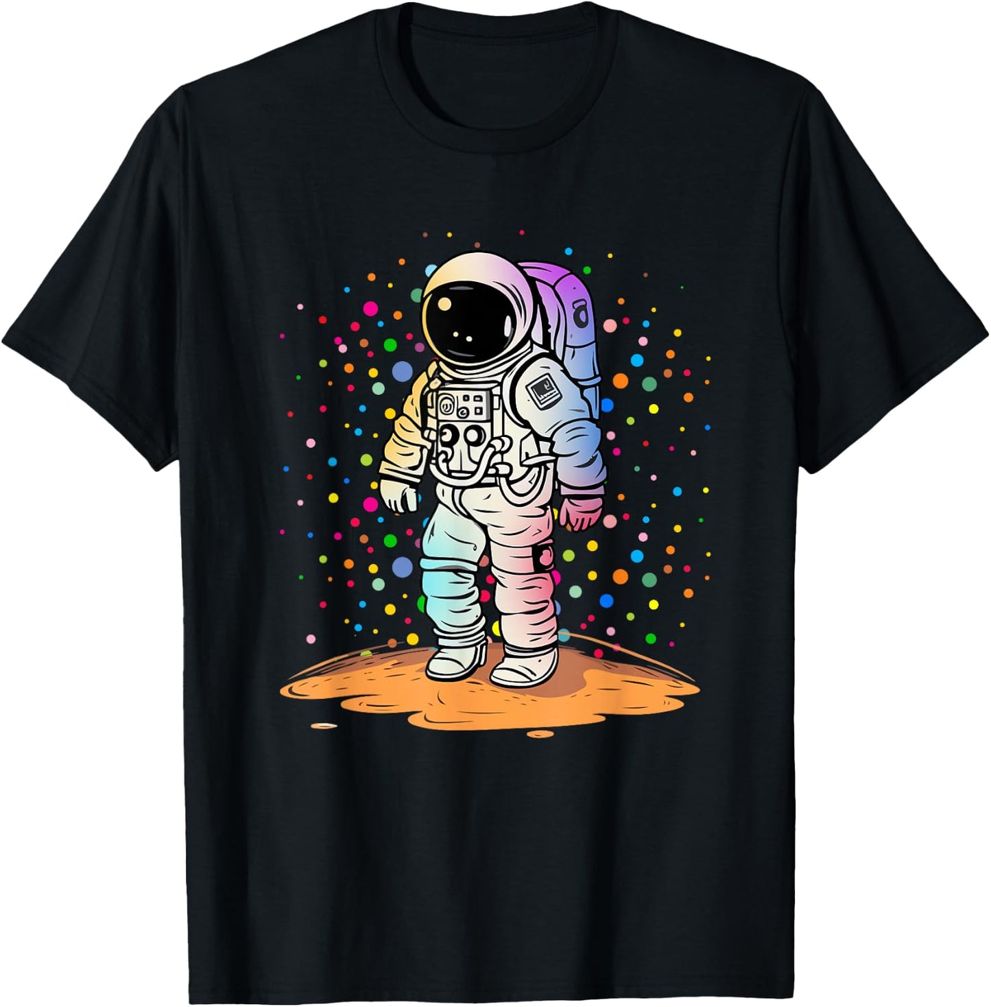 Funny Astronaut Polka Dots Lover Happy Dot Day Girl Boy Kid T-Shirt - T-Shirt | Black