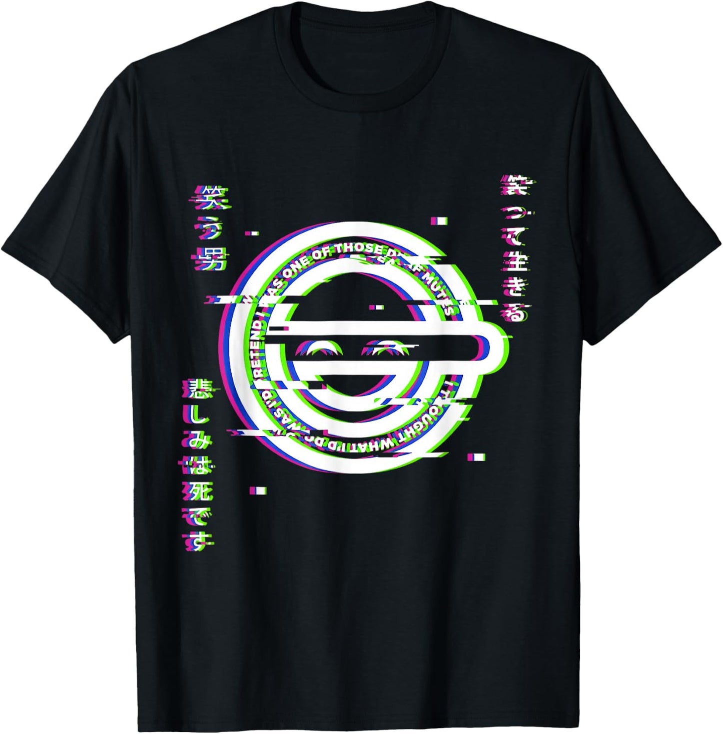 Ghost Hacker Laughing Japanese Man Anime and Manga Otaku T-Shirt - T-Shirt | Black