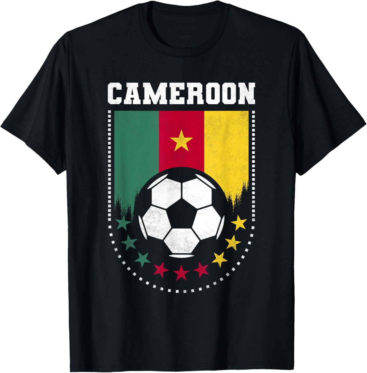 Cameroon Flag Soccer Fan T-Shirt - T-Shirt | Black